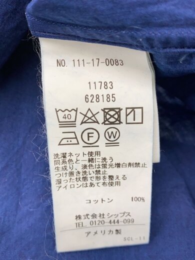 商品画像：バンドカラー長袖シャツ/コットン/NVY/111-17-0083// 4