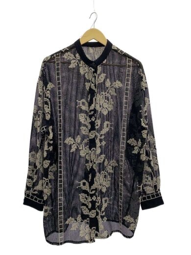 商品画像：長袖ブラウス/FREE/ポリエステル/BLK/無地/02210430310 1