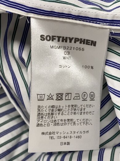 商品画像：SOFTHYPHEN/長袖シャツ/3/コットン/WHT/ストライプ 4