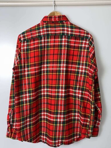商品画像：長袖シャツ/--/--/RED/チェック 2