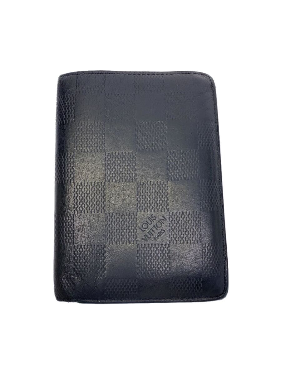 LOUIS VUITTON / ポルト・フォイユ・ジェイムス_ダミエ・アンフィニ_BLK/レザー/BLK/チェック/メンズ//