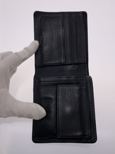 商品画像：2つ折り財布/レザー/BLK/無地/メンズ 4
