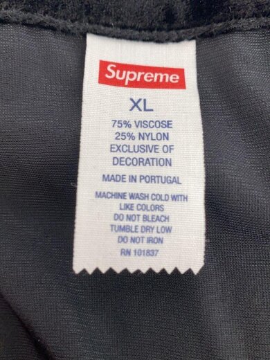 商品画像：25SS/Velvet Baseball Jersey/半袖シャツ/XL/ベロア/BLK/無地 5