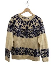 ニット・セーター(厚手)/M/ウール/CRM/90s VINTAGE/ジャガード