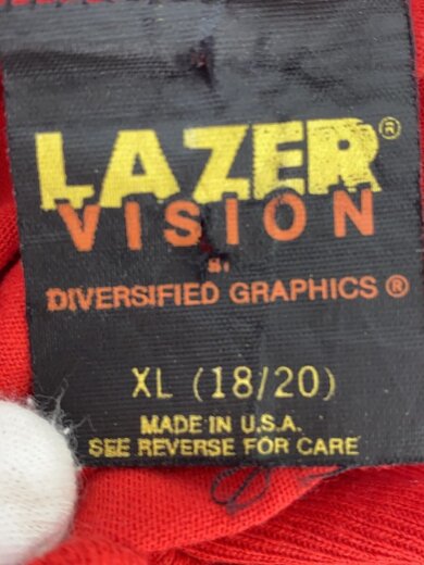 商品画像：Tシャツ/XL/コットン/RED/プリント/LAZER VISION/80s 3