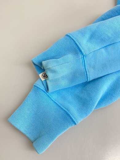 商品画像：ジップパーカー/M/コットン/BLU/ライトブルー/ワンポイントロゴ/※所々シミ有 5