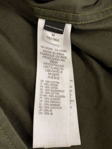 商品画像：長袖シャツ/M/コットン/GRN/アーミーシャツ/襟デニム 4