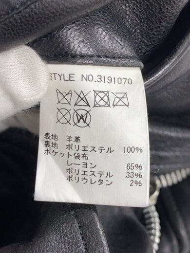 商品画像：ダブルライダースジャケット/M/羊革/BLK/3191070 4