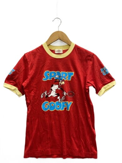 商品画像：Tシャツ/M/コットン/RED/80s/リンガーT/SPORT GOOFY/日本製// 1
