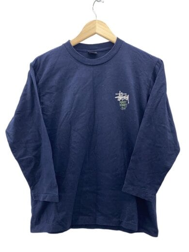 商品画像：７分袖カットソー/M/コットン/NVY/USA製/シングルステッチ/90s// 1