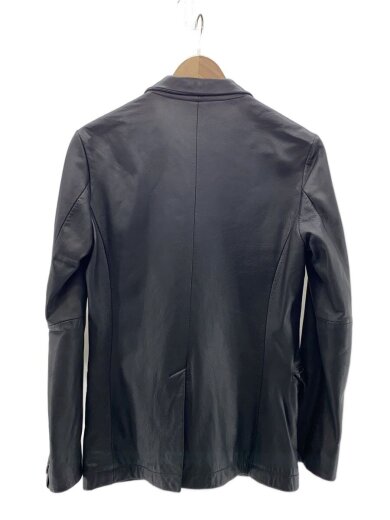 商品画像：1Pレザーテーラードジャケット/S/牛革/BLK/無地/5LJ-0011 2