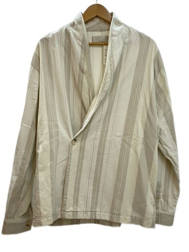 商品画像：テーラードジャケット/L/コットン/グレー/ストライプ/24-011-060-0001-1-0 1