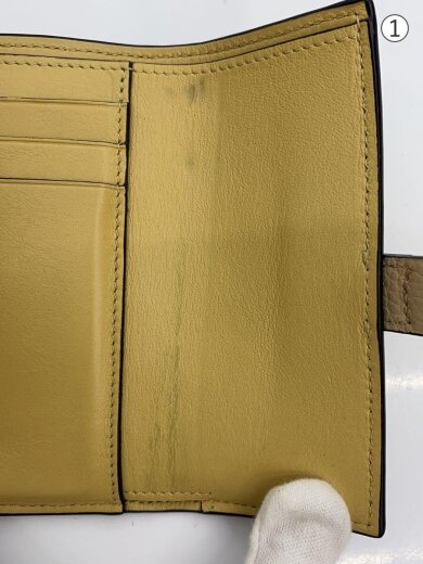商品画像：3つ折り財布/レザー/BEG/無地/レディース 7