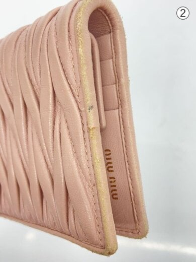 商品画像：2つ折り財布/レザー/PNK/無地/レディース 7