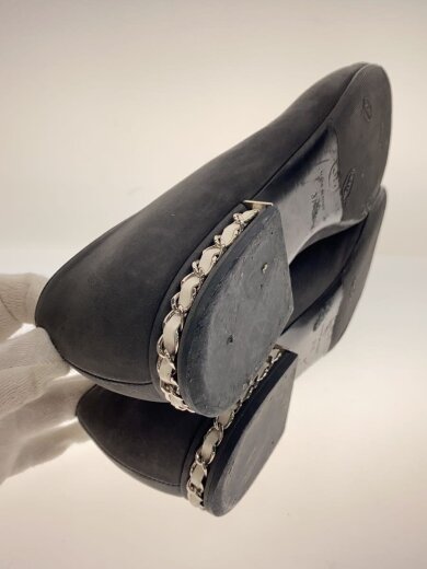 商品画像：G29759フラットパンプス/37/ブラック/スウェード/シャネル 4