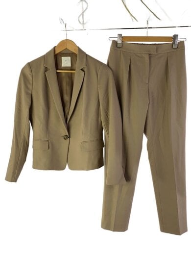 商品画像：セットアップ/パンツスーツ/40/レーヨン/BEG/無地 1