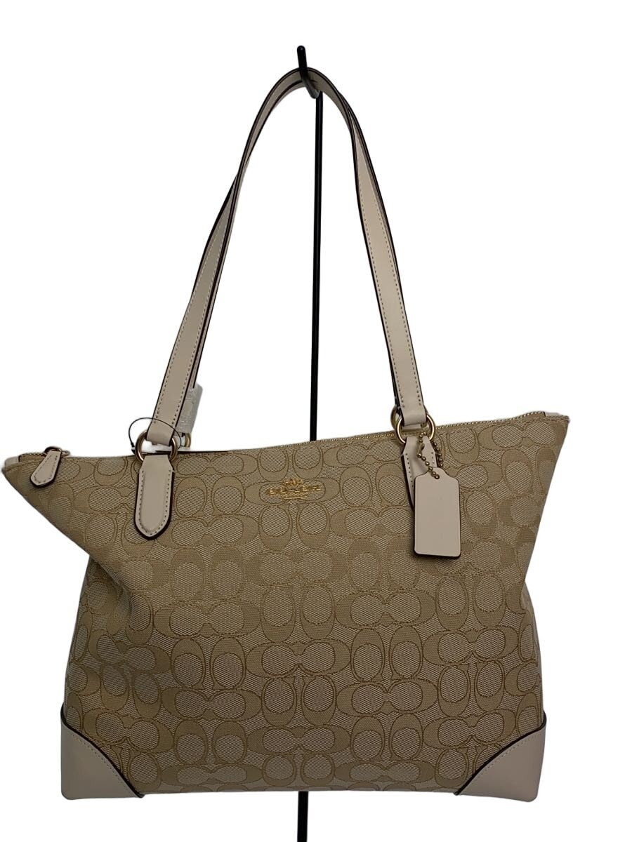 COACH / トートバッグ/キャンバス/WHT/総柄/CG977