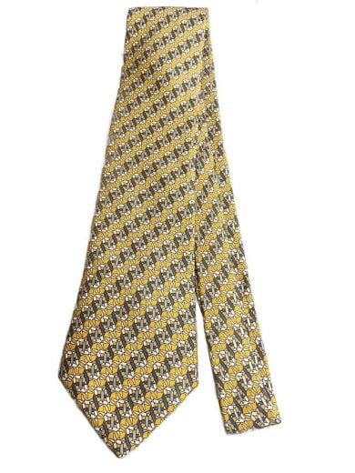 商品画像：ネクタイ/シルク/YLW/総柄/メンズ 1