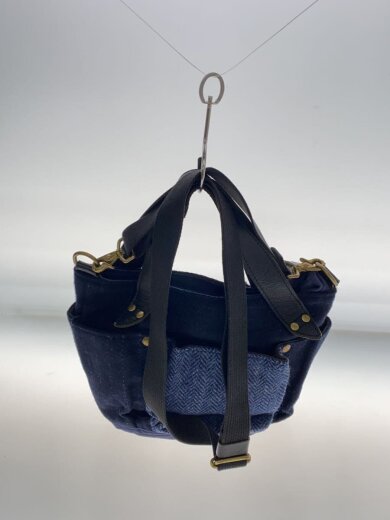 商品画像：ハンドバッグ/ウール/NVY/ストライプ// 3