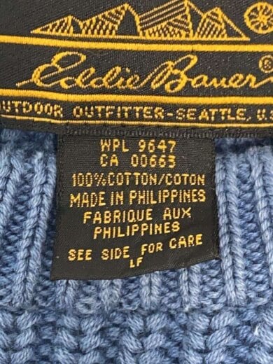 商品画像：80s～90s/ニット・セーター(厚手)/M/コットン/BLU/無地 5