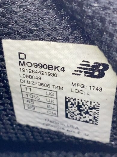 商品画像：ハイカットスニーカー/29cm/BLK/MO990BK4 5