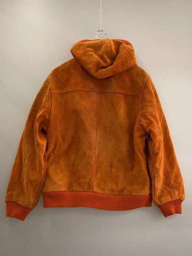 商品画像：17FW/Hooded Suede Work Jacket/M/羊革/ORN/全体的シミ有/背面汚れ// 2