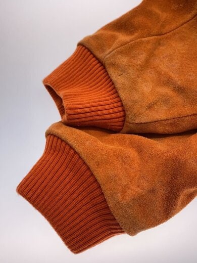 商品画像：17FW/Hooded Suede Work Jacket/M/羊革/ORN/全体的シミ有/背面汚れ// 5