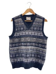 ニットベスト(厚手)/L/ウール/NVY