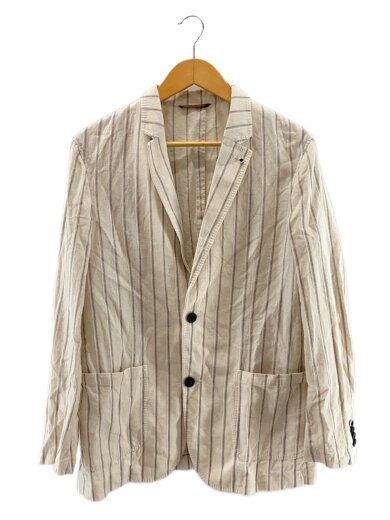 商品画像：テーラードジャケット/L/コットン/BEG/ストライプ/AMFJ232005 1