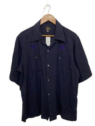 商品画像：S/S COWBOY ONE-UP SHIRT/半袖シャツ/L/レーヨン/NVY/無地/KP383 1