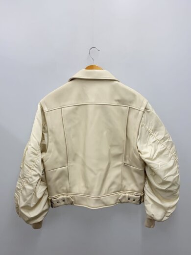 商品画像：ダブルライダースジャケット/1/フェイクレザー/CRM/無地/010GAG30-5160 2