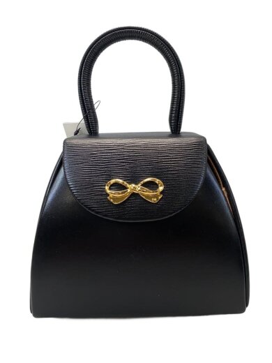 商品画像：ハンドバッグ/リボン/レザー/BLK// 1