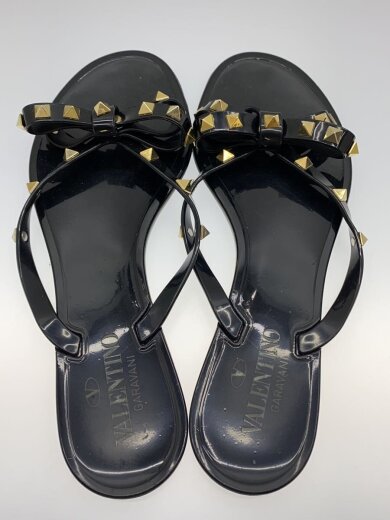 商品画像：ロックスタッズフラットサンダル/リボン/39/BLK 3