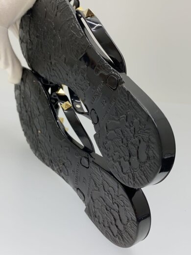 商品画像：ロックスタッズフラットサンダル/リボン/39/BLK 4