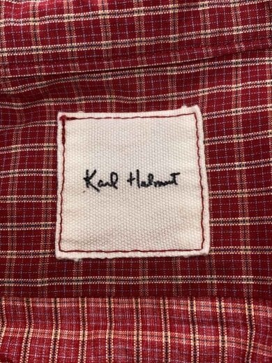 商品画像：パッチワーク/切替/ボタンダウン長袖シャツ/M/コットン/RED/チェック/P030AFB01 3