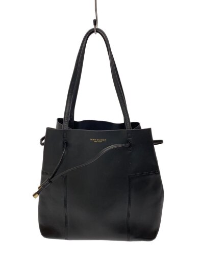 商品画像：ブロックT ドローストリング/トートバッグ/レザー/BLK 1