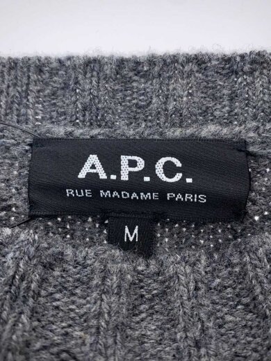 商品画像：クルーネック マルチカラー ウールニット セーター/ラグラン/M/ウール/GRY 3