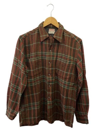 商品画像：マクレガー/60-70s/開襟シャツ//S/アクリル/RED/チェック//袖ボタン欠品/スレヤブレ 1