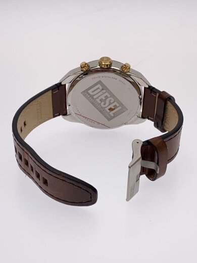 商品画像：クォーツ腕時計/アナログ/レザー/SLV/BRW/DZ-4665 4