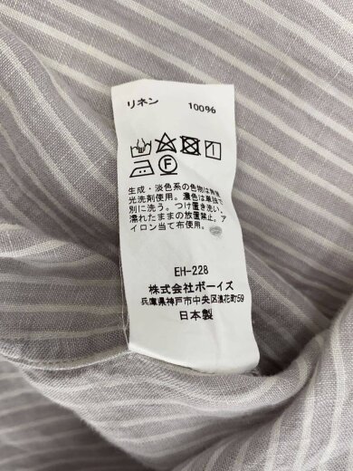 商品画像：長袖シャツ/40/リネン/GRY/ストライプ/JD-3607 KLP 4