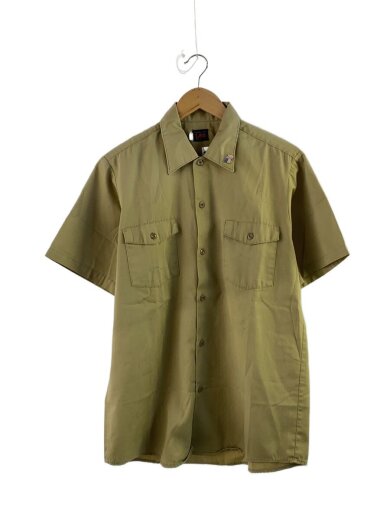商品画像：半袖シャツ/70s/汚れ有/ポリエステル/ベージュ 1