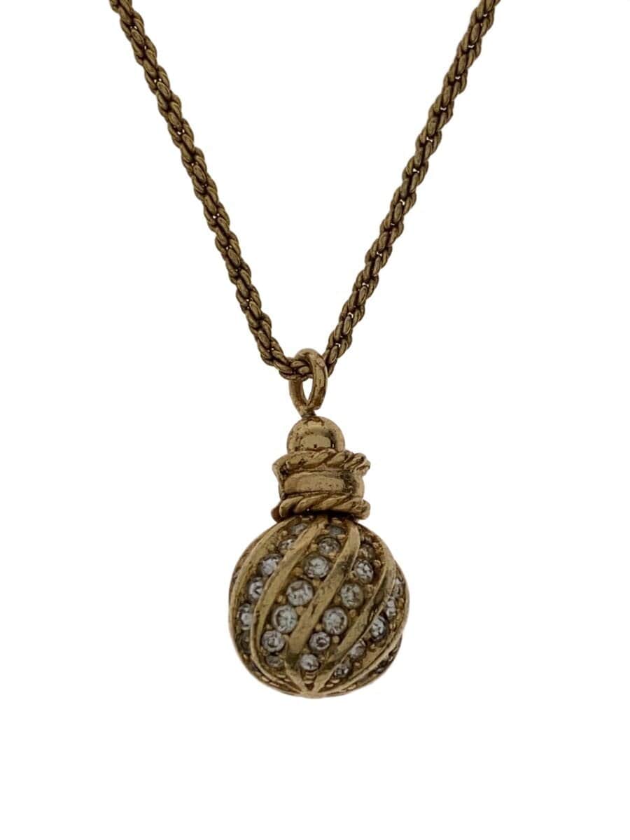 Christian Dior / ラインストーン/ボール/ネックレス/メッキ/ゴールド/トップ有/レディース