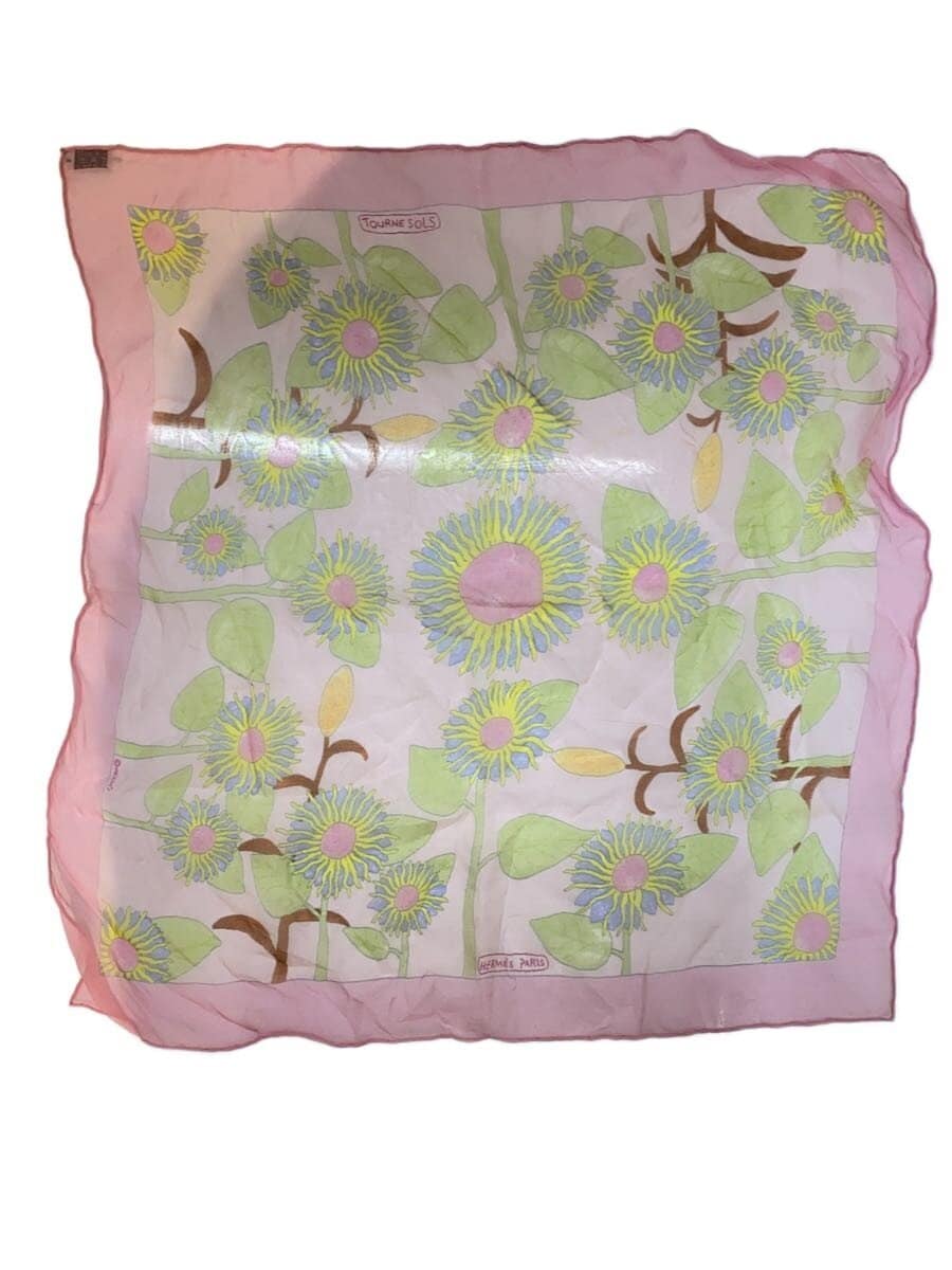 HERMES / スカーフ/シルク/ピンク/総柄/レディース