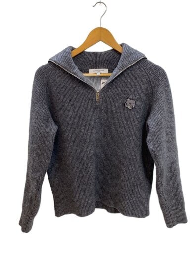 商品画像：ニット・セーター(厚手)/S/ウール/グレー/無地/LM0807KT1093 1