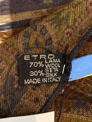 画像：ETROストール/ウール/キャメル/総柄/レディース2