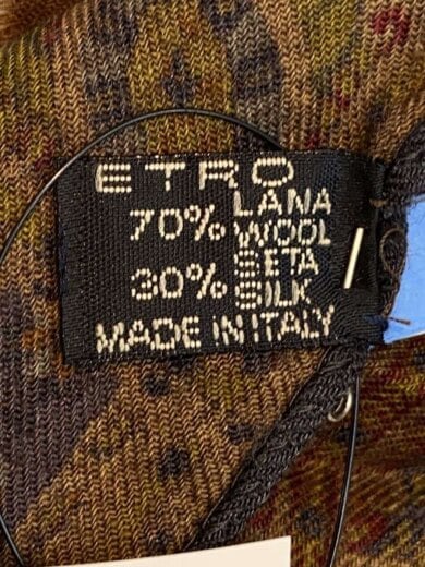 画像：ETROストール/ウール/キャメル/総柄/レディース3