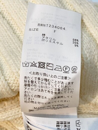 商品画像：ニット・セーター(厚手)/one/コットン/ホワイト/RWNT234064 5