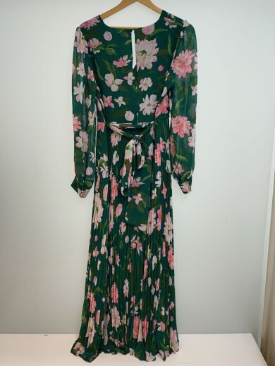 商品画像：長袖ワンピース/--/--/グリーン/総柄 2