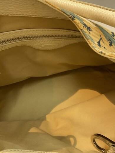 商品画像：内側レザー部分汚れ有/ショルダーバッグ/キャンバス/ベージュ/総柄 6