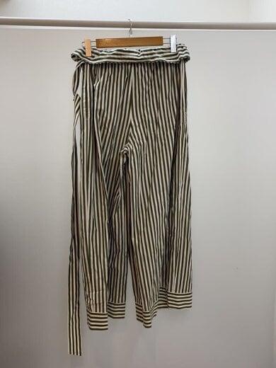 商品画像：ワイドパンツ/38/コットン/グリーン/ストライプ/6514-236-0662 2